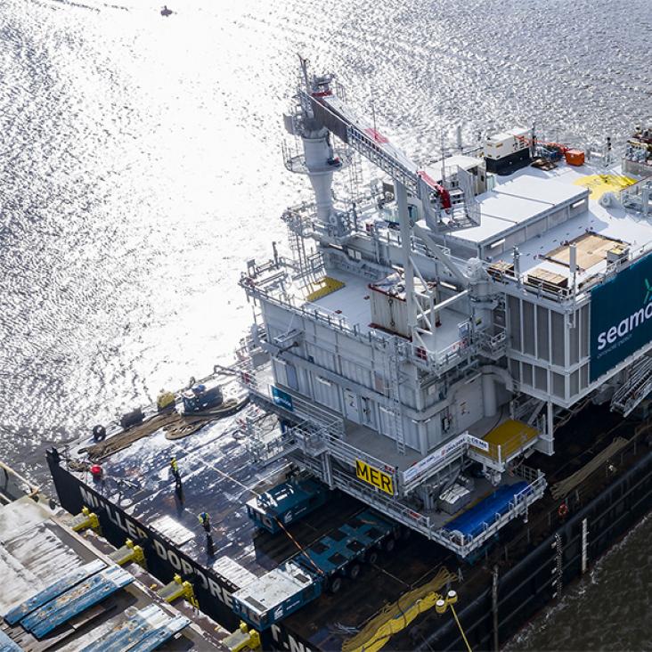 First of SeaMade’s two offshore substations sets sail to the Belgian North Sea